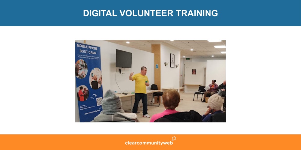 Digital Volunteer Training title with man presenting